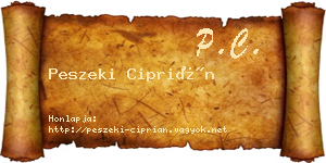 Peszeki Ciprián névjegykártya